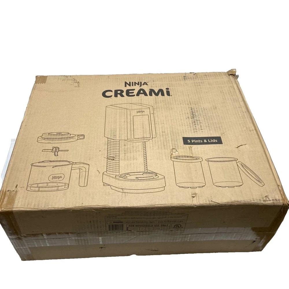 Ninja Creami Ice Cream Maker NC301 Cloud Incl. 5 Pints + Lids Silver New Opn Bx
